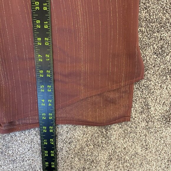 Express Womens Metallic Sheer Gathered Shoulder Long Sleeve Top Size XS NWT $54 - Picture 15 of 16